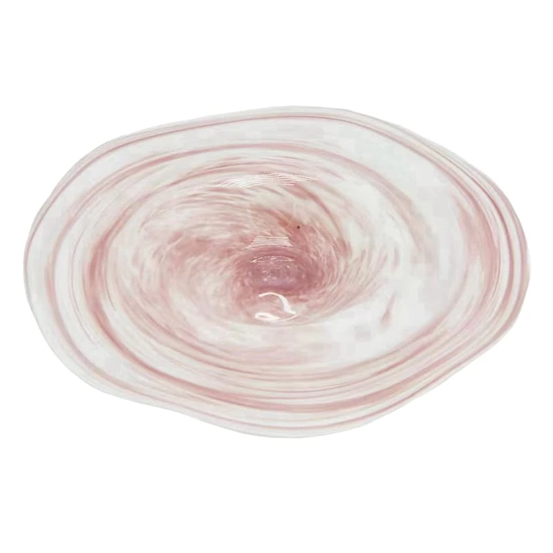 Laila Ali Pink Swirl Decorative Glass Plate, 15x3 3 Laila Ali Pink Swirl Decorative Glass Plate, 15x3