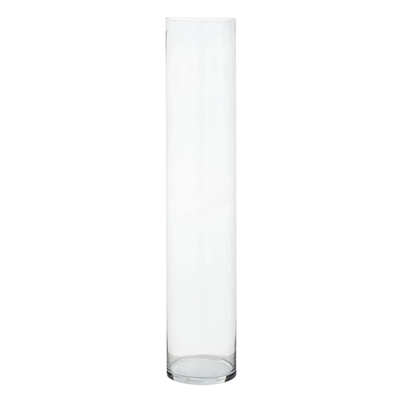 Long Clear Glass Floor Vase, 36" 3 Long Clear Glass Floor Vase, 36"
