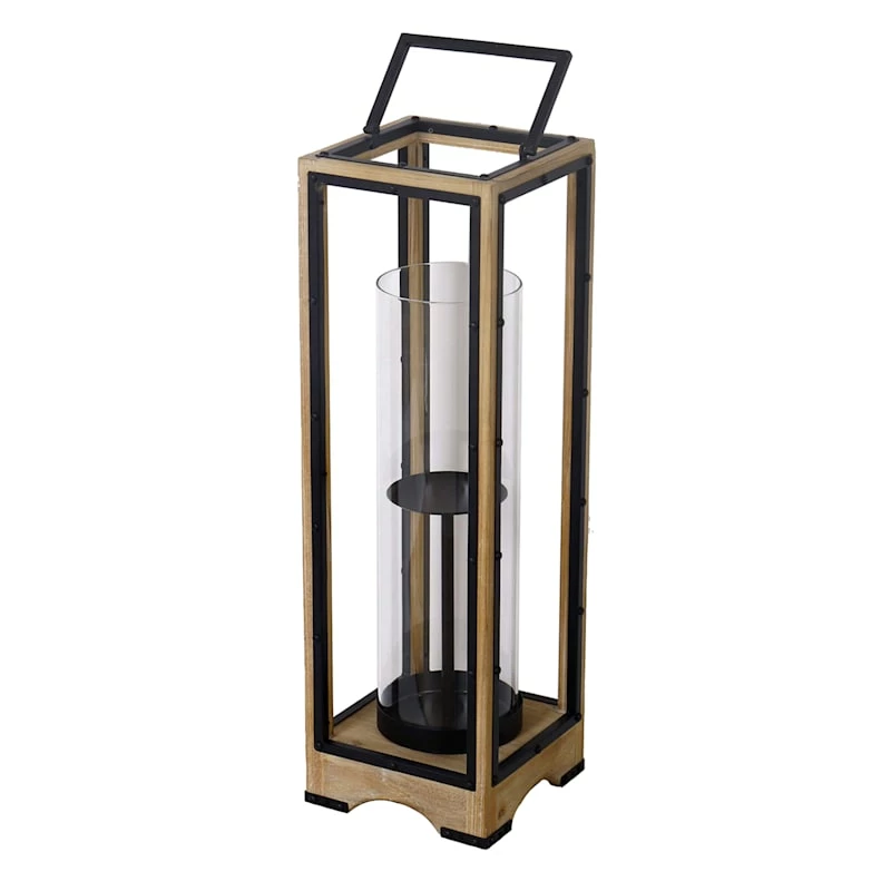 Metal & Wood Candle Holder, 30" 3 Metal & Wood Candle Holder, 30"