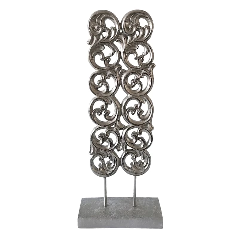 Metallic Resin Decor With Base, 30.3" 3 Metallic Resin Decor With Base, 30.3"