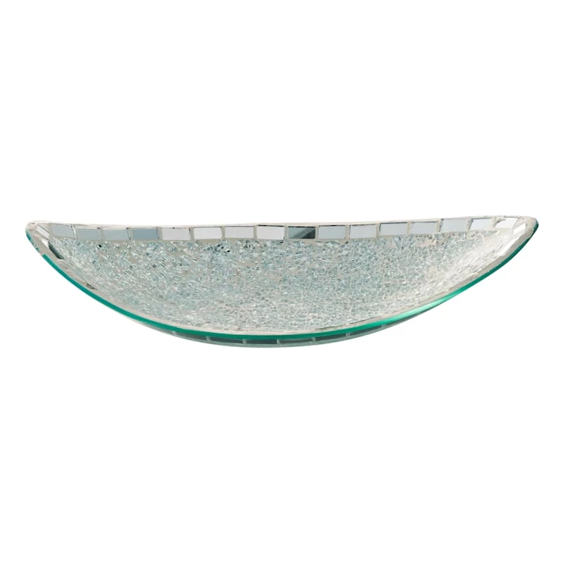 Mosaic Crackle Glass Tray, 15x7 3 Mosaic Crackle Glass Tray, 15x7