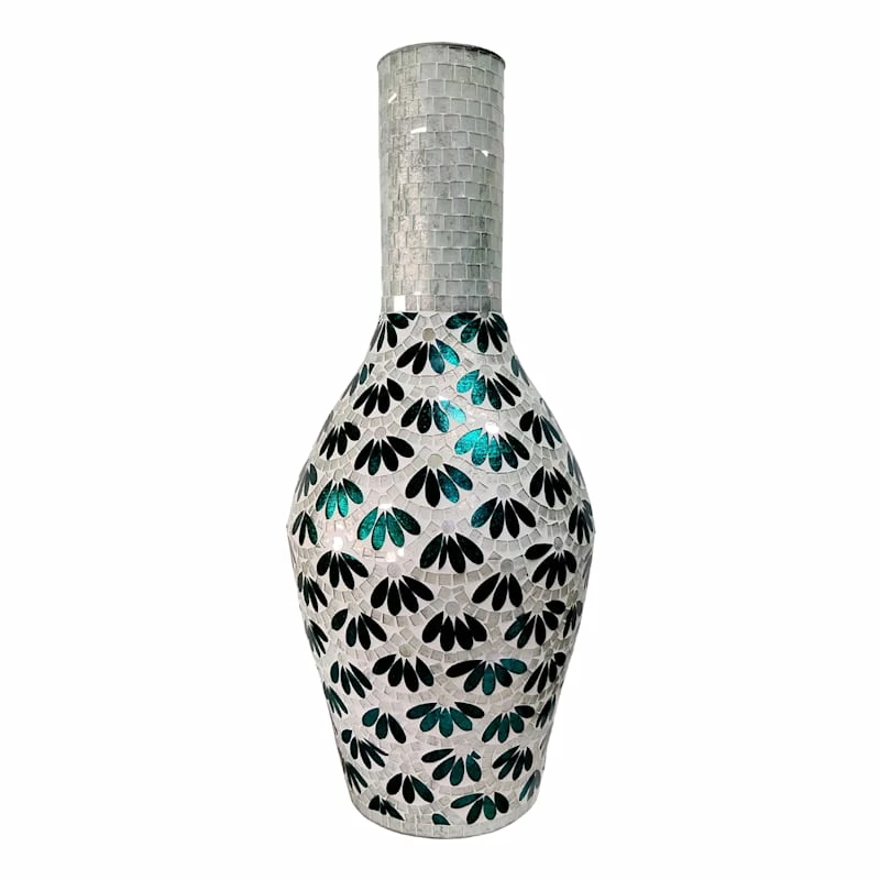 Mosaic Metal Floor Vase, 29" 3 Mosaic Metal Floor Vase, 29"