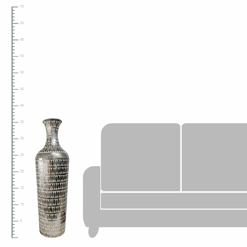 Mosaic Metal Floor Vase, 36" 4 Mosaic Metal Floor Vase, 36" - Image 2