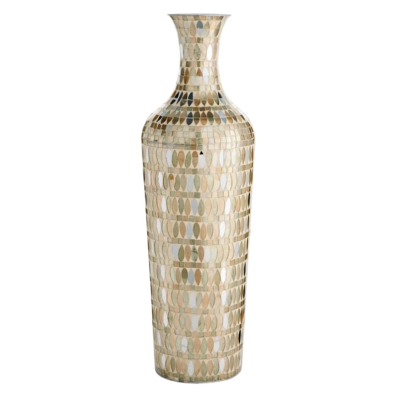 Mosaic Metal Floor Vase, 36" 3 Mosaic Metal Floor Vase, 36"
