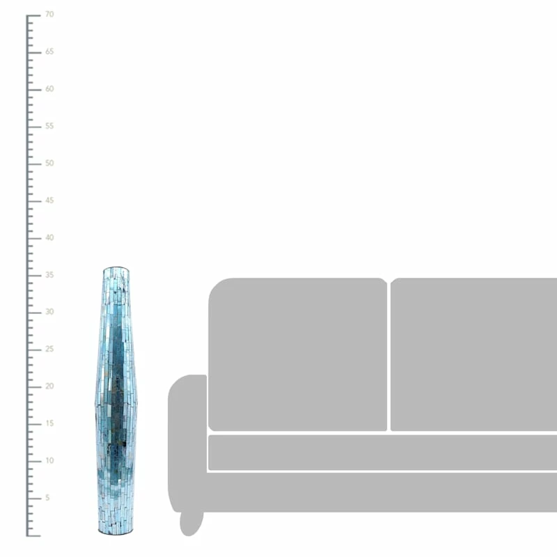 Multi-Colored Metal Mosaic Floor Vase, 36" 4 Multi-Colored Metal Mosaic Floor Vase, 36" - Image 2