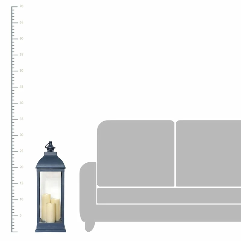 Navy Pre-Lit LED Floor Lantern, 28" 4 Navy Pre-Lit LED Floor Lantern, 28" - Image 2