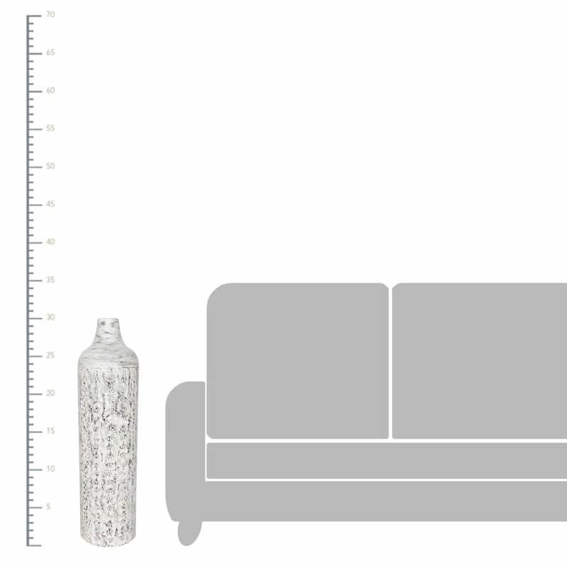 Neutral Floral Metal Floor Vase, 30" 4 Neutral Floral Metal Floor Vase, 30" - Image 2