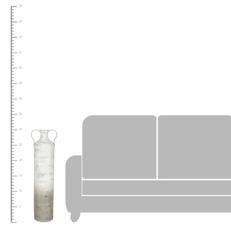 Neutral Metal Floor Vase With Handles, 30" 4 Neutral Metal Floor Vase With Handles, 30" - Image 2