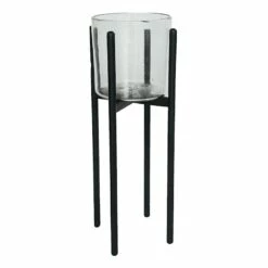 Oversized 4-Leg Black Pillar Candle Holder, 26"