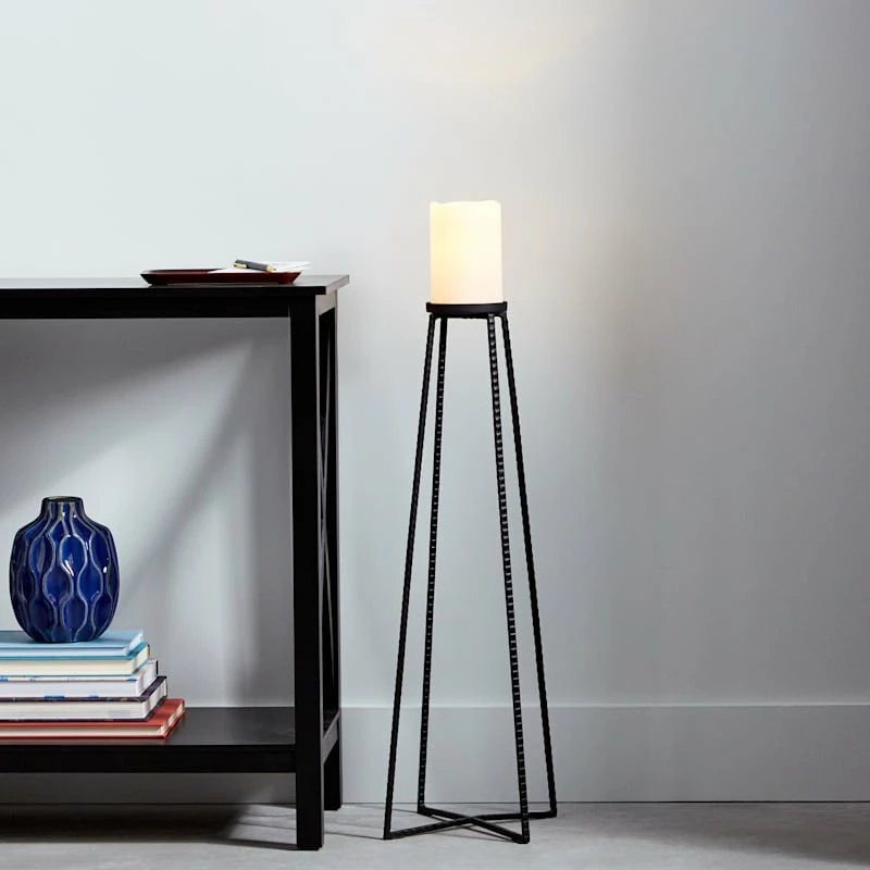 Oversized Black Pillar Candle Holder, 29" 4 Oversized Black Pillar Candle Holder, 29" - Image 2