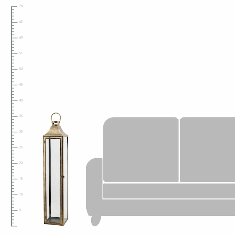 Oversized Brass Floor Lantern, 36" 4 Oversized Brass Floor Lantern, 36" - Image 2