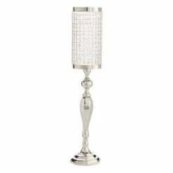 Oversized Crystal Cylinder Candle Holder, 33"