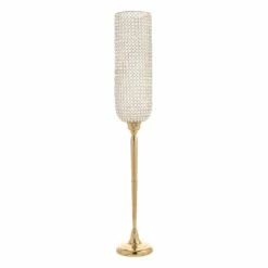 Oversized Crystal & Gold Candle Holder, 53"