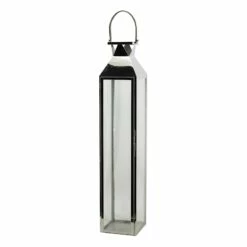 Oversized Electroplated Gunmetal Floor Lantern, 36"