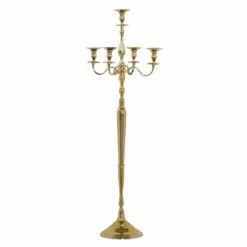 Oversized Gold 5-Arm Candelabra, 59"