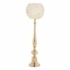 Oversized Gold Crystal Globe Candle Holder, 37"