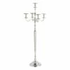 Oversized Metallic Silver 5-Arm Candelabra, 59" 1 Oversized Metallic Silver 5-Arm Candelabra, 59" -Home Decoration Sales Shop oversized metallic silver 5 arm candelabra 59
