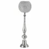 Oversized Silver Crystal Globe Candle Holder, 37" 1 Oversized Silver Crystal Globe Candle Holder, 37" -Home Decoration Sales Shop oversized silver crystal globe candle holder 37