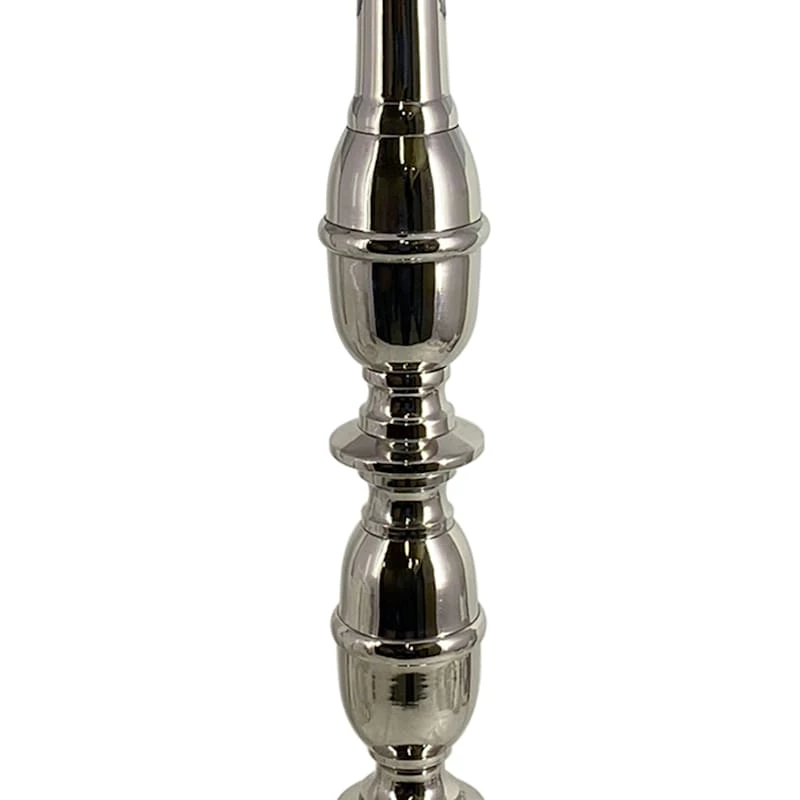 Oversized Silver Floor Candle Holder, 32" 5 Oversized Silver Floor Candle Holder, 32" - Image 3