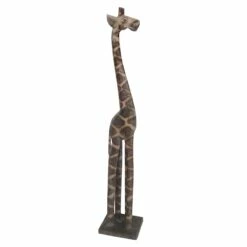 Oversized White Washed Giraffe Decor, 36"