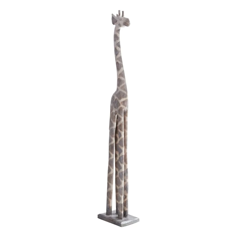Oversized Whitewashed Giraffe Decor, 47" 3 Oversized Whitewashed Giraffe Decor, 47"