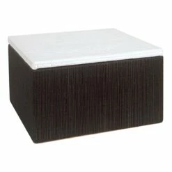 Providence Black & White Seagrass Box, 9"