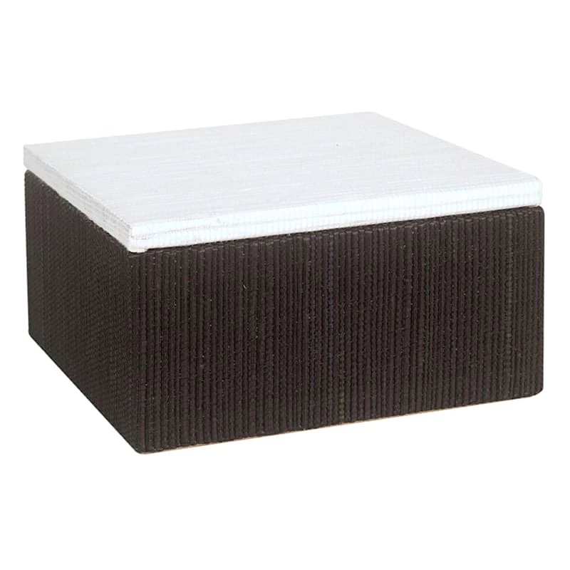 Providence Black & White Seagrass Decorative Box, 7" 3 Providence Black & White Seagrass Decorative Box, 7"