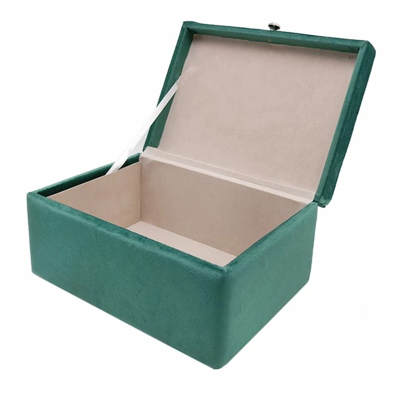 Providence Green Velvet Box, 10x4.5 3 Providence Green Velvet Box, 10x4.5 - Image 2