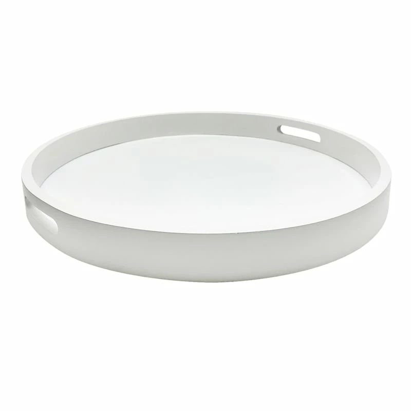Providence White Round Tray, 20" 3 Providence White Round Tray, 20"