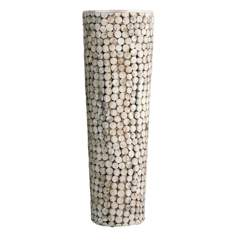 Recycled Acacia Cylinder Floor Vase, 36" 3 Recycled Acacia Cylinder Floor Vase, 36"