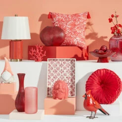 Red Bamboo Bowl, 13.5" -Home Decoration Sales Shop red bamboo bowl 13.5 2