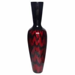 Red Spun Bamboo Floor Vase, 36"