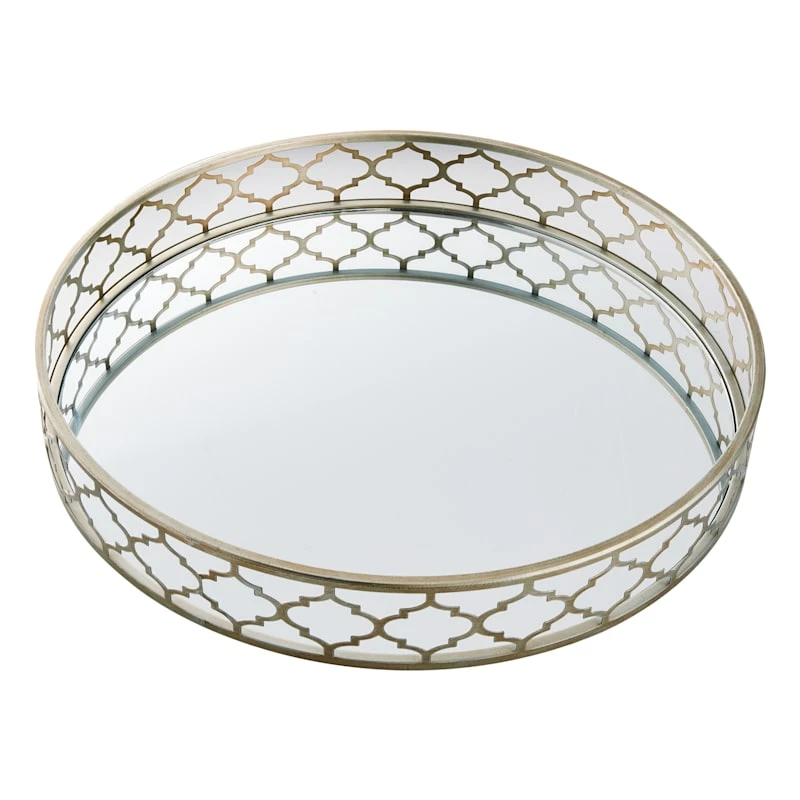 Round Gold Decorative Tray, 20" 3 Round Gold Decorative Tray, 20"