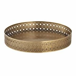 Round Key Scroll Decorative Tray, Small