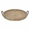 Round Wooden Tray With Metal Handles, 19.5" 2 Round Wooden Tray With Metal Handles, 19.5" -Home Decoration Sales Shop round wooden tray with metal handles 19.5