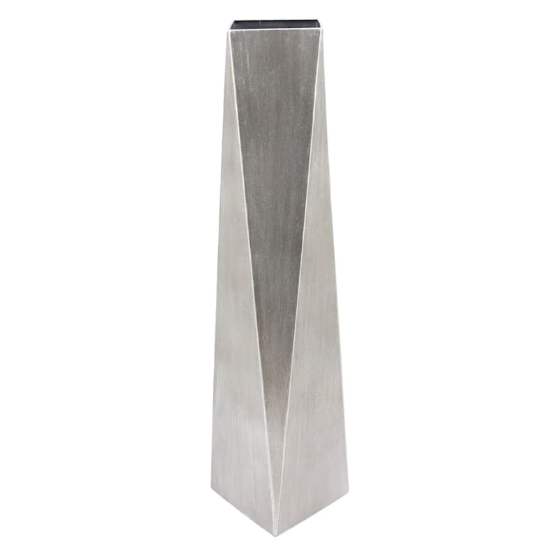 Silver Geo Floor Vase, 36" 3 Silver Geo Floor Vase, 36"