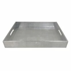 Silver Lacquer Decorative Tray, 15"