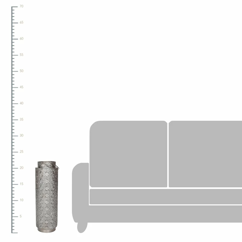 Silver Metal Lantern, 22" 4 Silver Metal Lantern, 22" - Image 2