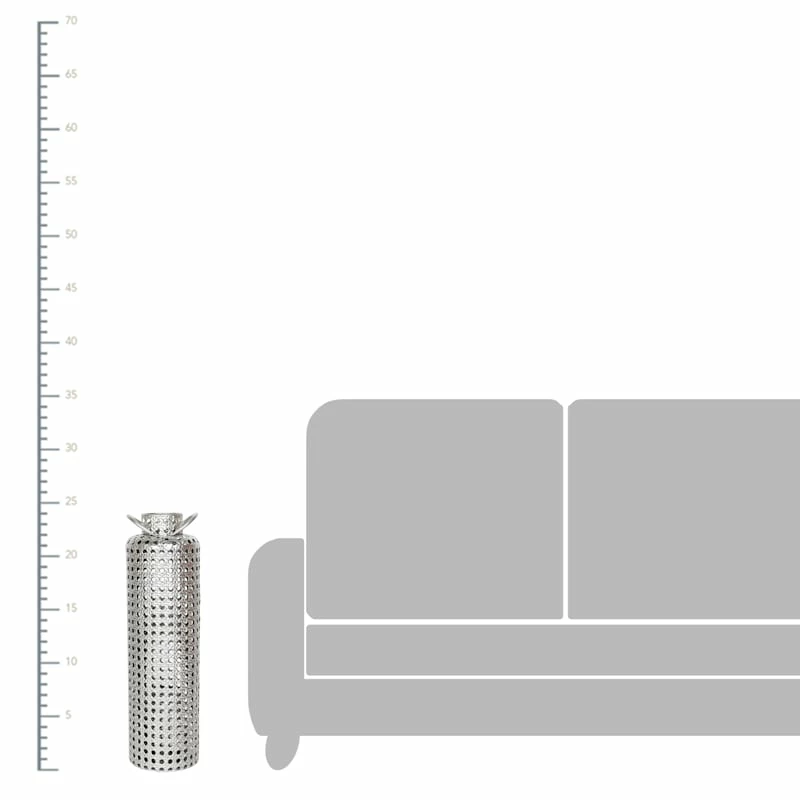 Silver Punched Metal Lantern, 24" 4 Silver Punched Metal Lantern, 24" - Image 2