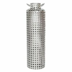 Silver Punched Metal Lantern, 24"