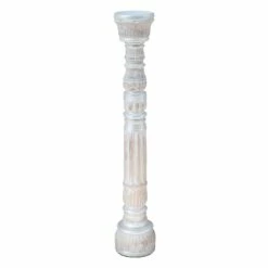 Silver Wood Candle Holder, 31"