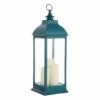 Teal Pre-Lit LED Floor Lantern, 28" 2 Teal Pre-Lit LED Floor Lantern, 28" -Home Decoration Sales Shop teal pre lit led floor lantern 28
