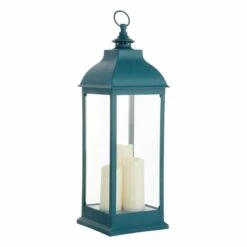 Teal Pre-Lit LED Floor Lantern, 28"