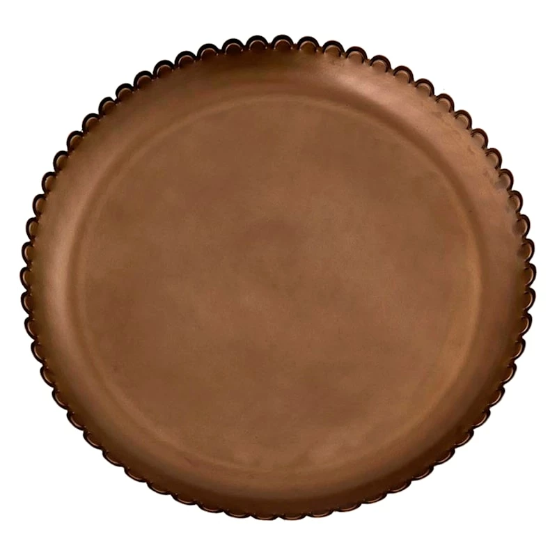 Tracey Boyd Antique Brass Platter, 17" 5 Tracey Boyd Antique Brass Platter, 17" - Image 3