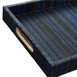 Tracey Boyd Black & Blue Striped Seagrass Woven Tray, 12x16 5 Tracey Boyd Black & Blue Striped Seagrass Woven Tray, 12x16 -Home Decoration Sales Shop tracey boyd black blue striped seagrass woven tray 12x16 2