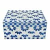 Tracey Boyd Blue Floral Mosaic Box Decor, 8x5