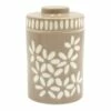 Tracey Boyd Brown Floral Ceramic Jar, 6"