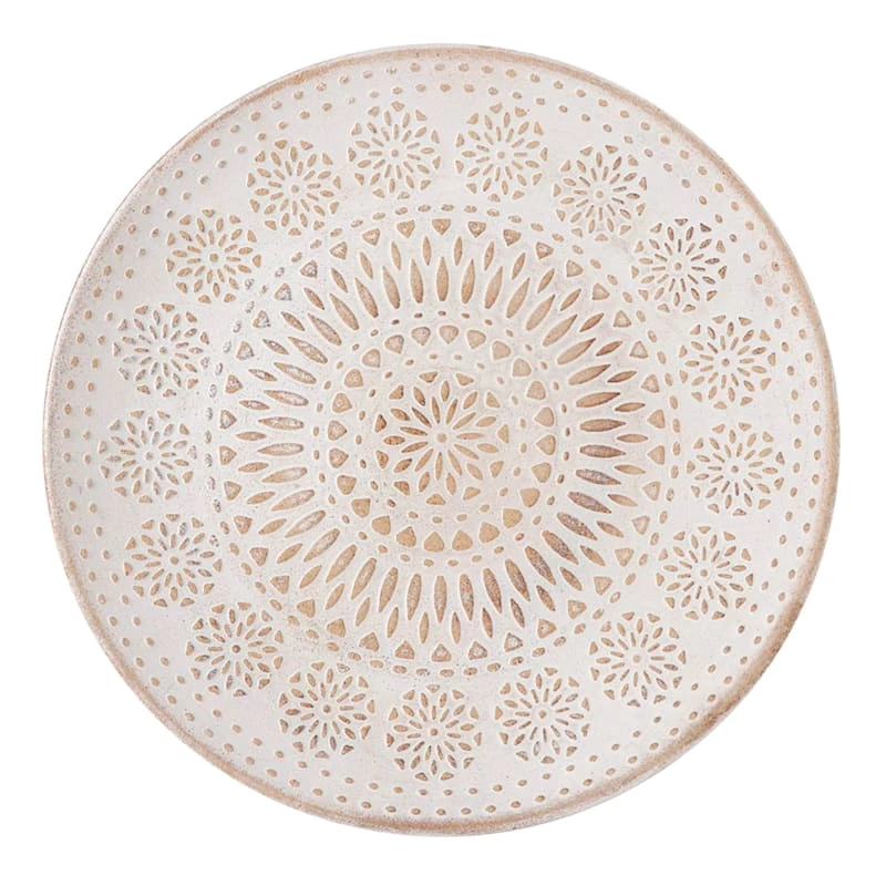 Tracey Boyd Brown Floral Decorative Wood Plate, 16" 3 Tracey Boyd Brown Floral Decorative Wood Plate, 16"