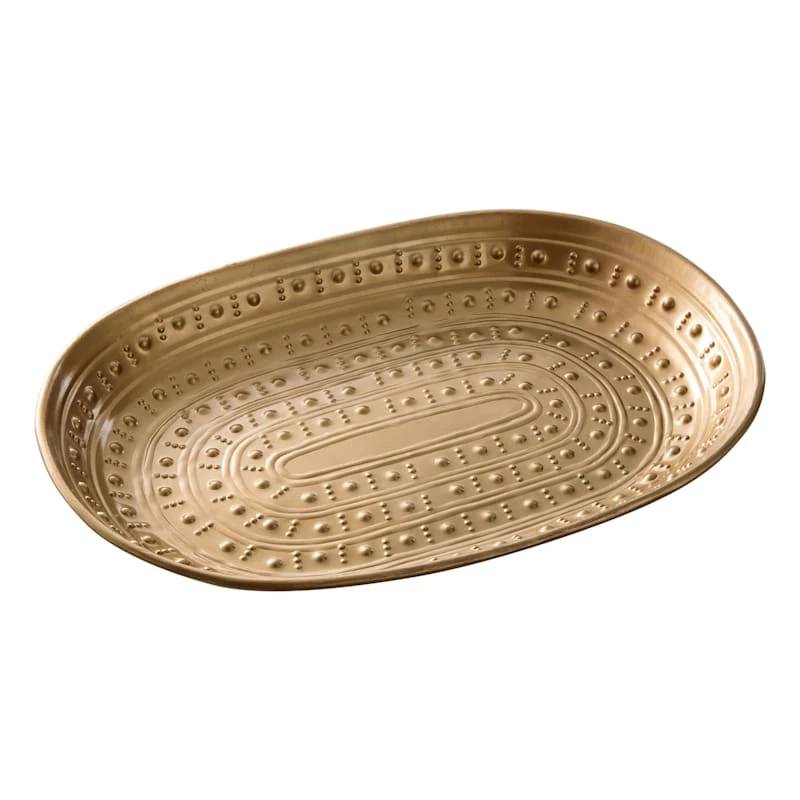 Tracey Boyd Gold Hammered Metal Decorative Tray, 13.5" 3 Tracey Boyd Gold Hammered Metal Decorative Tray, 13.5"