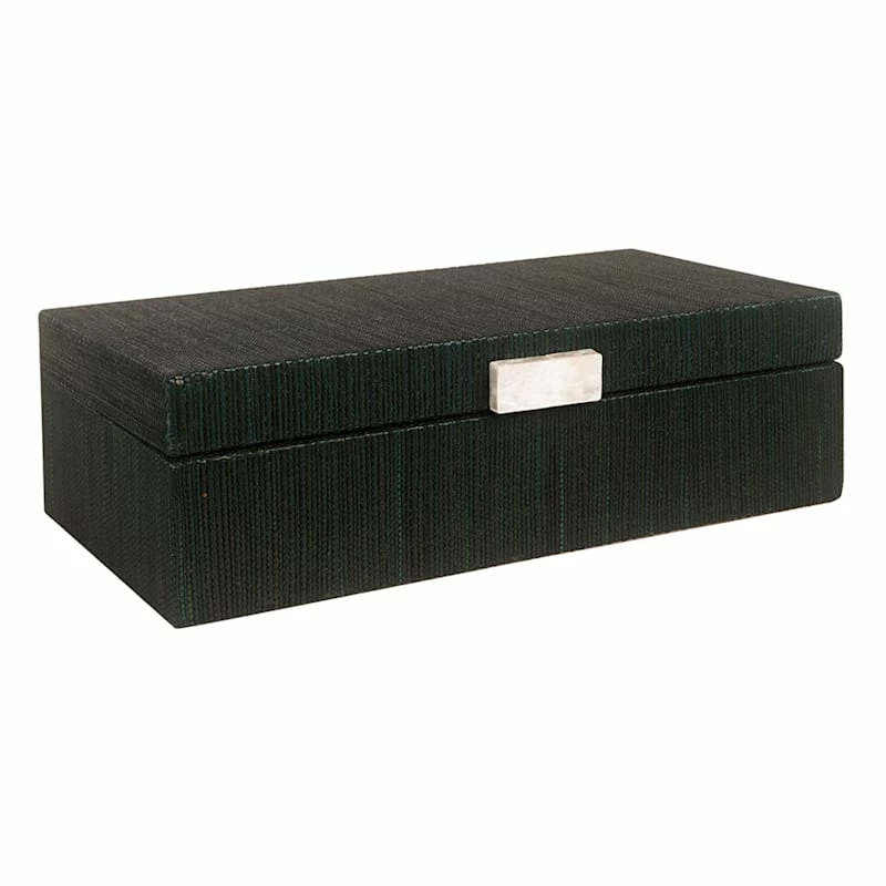 Tracey Boyd Green Woven Decorative Box, 11x6 3 Tracey Boyd Green Woven Decorative Box, 11x6